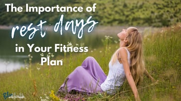 A fair-skinned woman with long blonde hair is sitting in a field of green grass and wildflowers near a body of water, looking up with a relaxed expression, accompanied by the text 